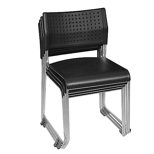 Regency Eris Stack Chair, 4 Pack, Grey #TOP30