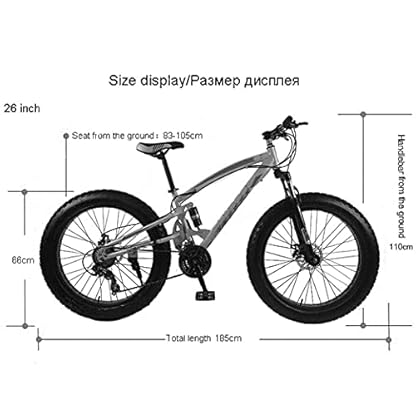 ZHJBD Worth Having - Mountainbike, für Doppelscheibenbremsstrand Fahrrad Schnee Fahrradlicht Hohe Kohlenstoffstahl 26-Zoll-Mountainbike, für städtische Umwelt und Pendeln und von der Arbeit – Bild 3