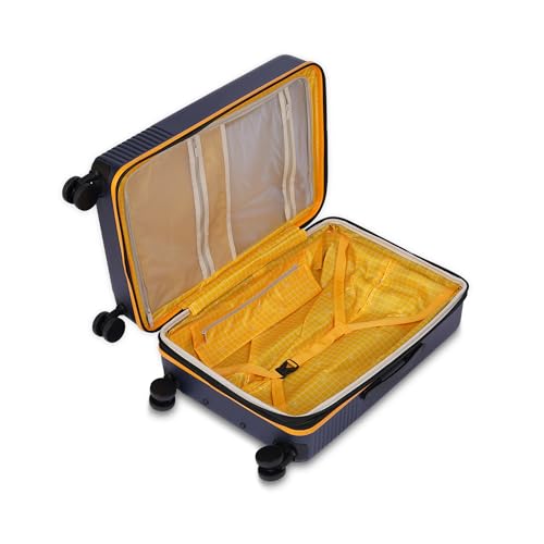 Image of VENTEX Hard Luggage Trolley Bag (Navy-Yellow, Check-in Luggage 28-Inch)