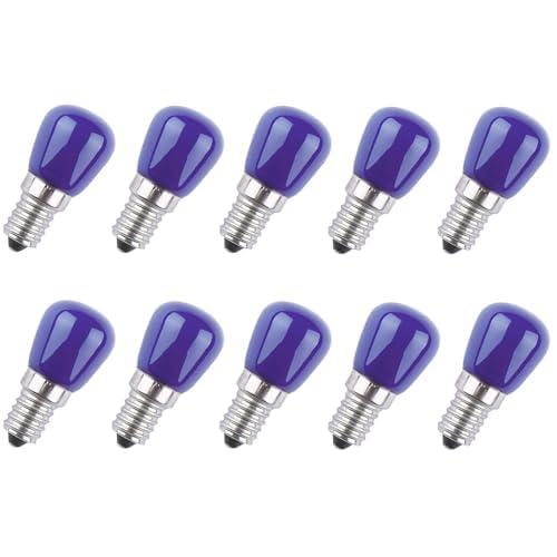 Aiwerttes E14 LED Light Bulb, 3 W E14 Small Edison Screw Night Lamps, AC 220-240 V, for Halloween, Christmas, Salt Lamp, Not Dimmable, Blue (Pack of 10)