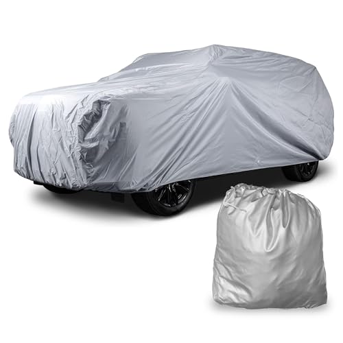 AllGuard Weatherproof Light Car Cover for Hummer H1 & SUV Vehicles – Size HU01 – All-Weather Protection, Scratch-Resistant – Full Exterior Outdoor Cover, Must-Have Automobile Accessories