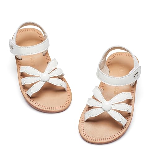 Image of Felix & Flora Toddler Girl Sandals - Flower Girl Dress Shoes Open Toe Little Kid Flats