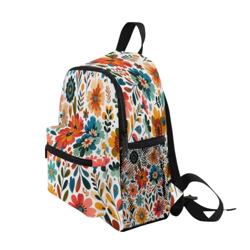 ALAZA Flower Floral Leaves Toddler Backpack Kid's School Bag Preschool Kindergarten Elementary School for Boys Girls3