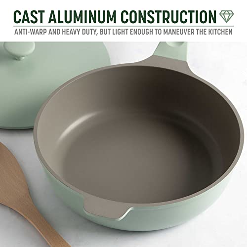 Image of Goodful All-in-One Pan, Multilayer Nonstick Cookware Set, High-Performance Construction, Multipurpose Design Replaces Multiple Pots and Pans, Dishwasher Safe, 11-Inch, 4.4-Quart Capacity, Sage Green