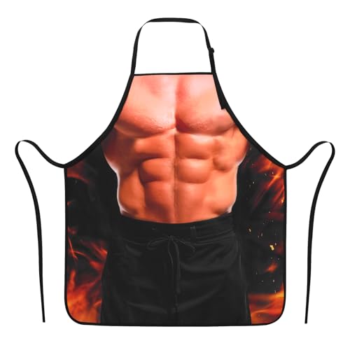 XLSXEXCL Funny Creative Aprons for Men, Novelty Grilling Aprons, Guy BBQ Costume, Kitchen Apron Chef Party Gag Gifts for Cooking, Grilling, Baking, BBQ, Costume Party