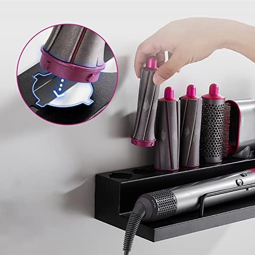 DALUOBO Storage Holder for Dyson Airwrap Curling Iron styler Wall Mounted Rack Bracket Stand with Adhesive for Home Bathroom Organizer ()