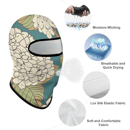 Balaclava para Hombre y Mujer con Diseño de Flores Marrón, Máscara Facial Completa para Ciclismo, 1 Unidad miniatura 3