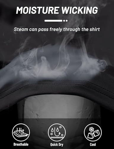 TACVASEN Sudaderas con Capucha Hombre Camiseta Proteccion Solar Hombre UPF 50+ Verano Camiseta Baño con Capucha Transpirable Sudadera Playa Negro, L - imagen 5
