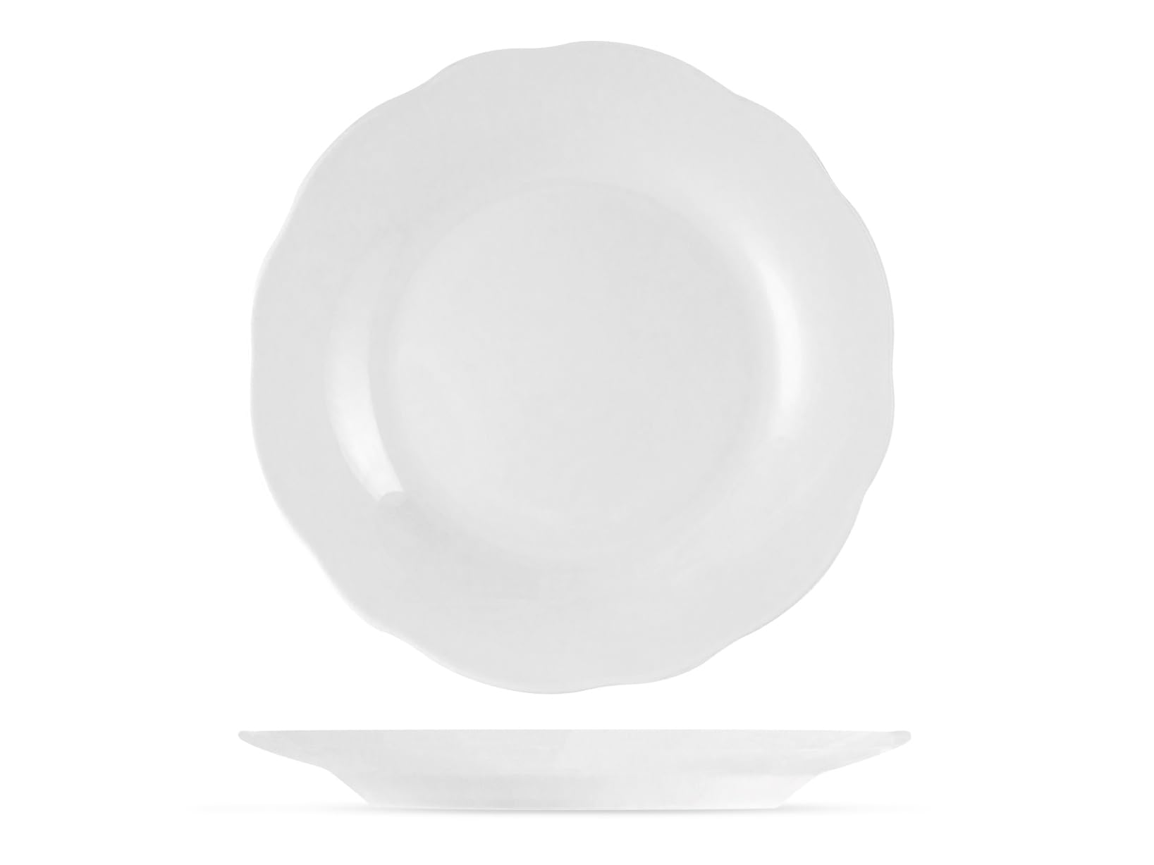 Royal Norfolk Servizio Tavola 18 Pezzi Elise Festonato, Piatti Piani, Fondi e Frutta in Porcellana Bianca, Lavabili in Lavastoviglie, Adatti a Microonde, Eleganza Classica
