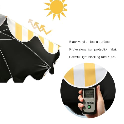 Sombrilla de jardín contra el calor extremo con revestimiento negro protector 8