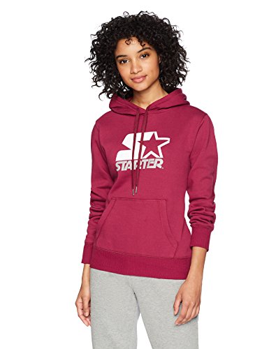 Starter Women's Pullover Multi-Color Logo Hoodie, Amazon Exclusive, Team Maroon, Medium