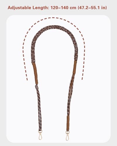 Image of Hand-Braided Paracord Strap & Mini Bag Organizer Set for Longchamp Mini No-Punch Conversion Kit, Includes Handwoven Adjustable Strap & Felt Inner Liner Brown & Beige