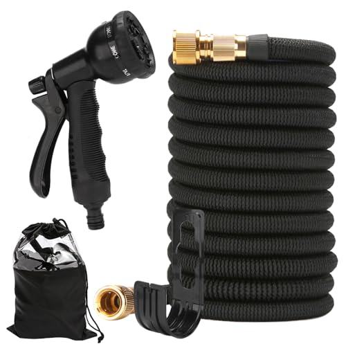 CLIUNT Manguera Jardin Extensible, 7.5M/25FT Manguera de Agua Extensible, Manguera Jardin Extensible, con 8 Tipos de Chorro, para Riego de Jardín, Lavado de Coches