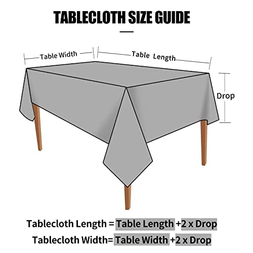 Image of Smiry Rectangle Table Cloth, Waterproof Heavy Duty Vinyl Tablecloths, Wipeable Washable Table Cover for Kitchen and Dining Room (Black, 54 inch X 120 inch)