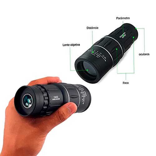 Monóculo Com Visão Noturna Profissional Compacto Tático Telescópio Zoom Ótico Foco Duplo Luneta 16x5