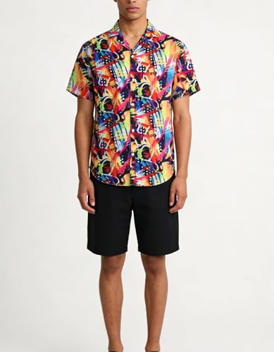 Image of Cromoncent Matching Hawaiian Outfits for Family, Dad and Son Matching Luau Beach Tropical Shirts Mommy Daughter Tropical Sets