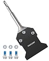 SDS Plus Floor Scraper with Spare Bolts and Nuts, Firecore 4 Inch x 10 Inch Rustproof Tile Removal Tool Thinset Remover Chisel Bits for Rotary Hammer Drill, Flooring Adhesives Remover FS23410B