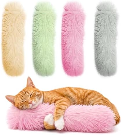Catnip Cat Toys 4 Pack, Soft Cat Pillow Kicker Toys with Crinkle ...