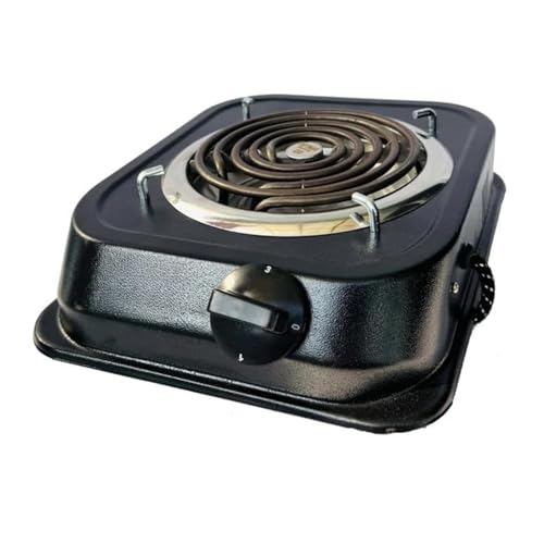 Image of Exxelo 10 Year Warranty Portable Electric Coil Hot Plate Single Burner with Adjustable Temperature Control, Compact Cooking Stove, Durable Metal Body, Ideal for Kitchen, Office & Travel Use