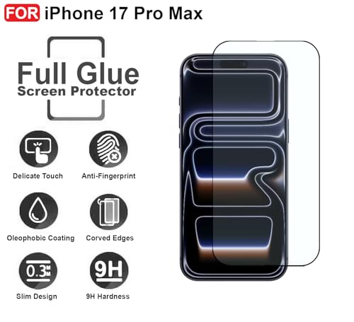 Image of CEDO Tempered Glass for iPhone 17 Pro Max (5G) | Screen Protector Full HD Quality Tempered Glass Anti-Scratch Edge to Edge Coverage with Easy Installation Kit (Black)
