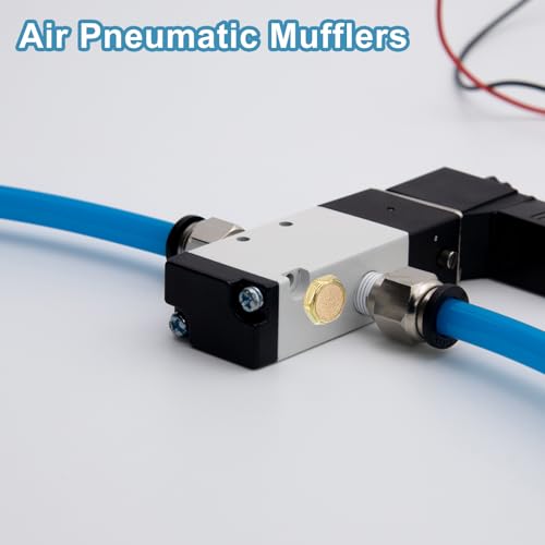 PATIKIL Luft Pneumatische Schalldämpfer G1/8 Männliches Gewinde Pneumatisches Rauschreduzierendes Sechskant Gesinterte Bronze Messing Luftentlüftungsfitting Für Zylinder Ventile 5 Stück