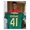 Exclusive Memorabilia Estêvão Willian Signed Palmeiras 2024-25 Football Shirt. Icon Frame #1