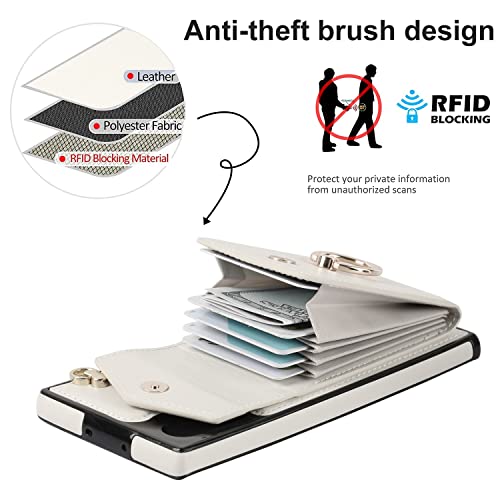 Cell Phone Case Crossbody Wallet Case For Samsung Galaxy Note10 Plus, Rfid Blocking Protective Case Pu Leather Flip Cover, Rotation Ring Stand Case With Card Slots Holder Detachable Wrist Strap Lanyar #TOP6