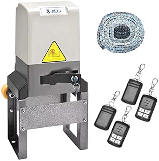 JIELI 1800lb Chain Driven Automatic Sliding Gate Opener with 4 Remote Controls, Gate Openers with Remote Complete kit for Sliding Gate Up to 40 Feet,Electric Rolling Driveway Slide Gate Motor