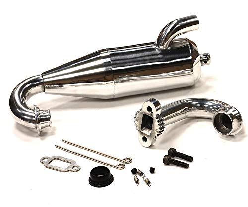 Integy RC Type A Chrome Tune Pipe Exhaust for Baja 5T