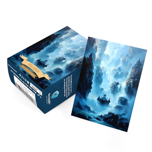 Katomula 100 Card Sleeves for MTG with 100 Inner Sleeve, Textured Back Art Sleeves, Fit Standard Size Cards - Island by Katomula - Used condition - Image 5