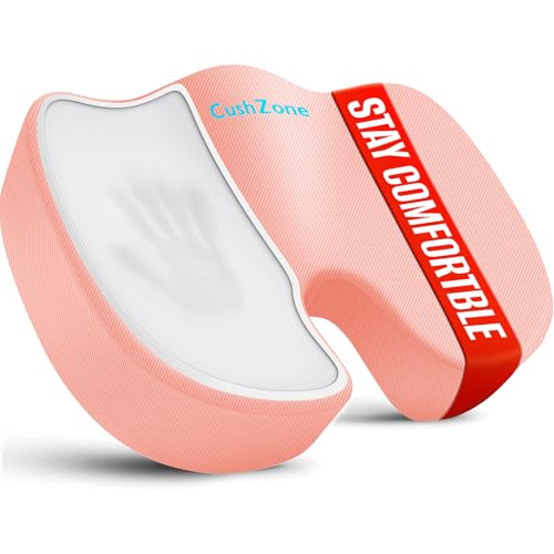 CushZone Memory Foam Seat Cushion for Office, Car & Wheelchair, Pink