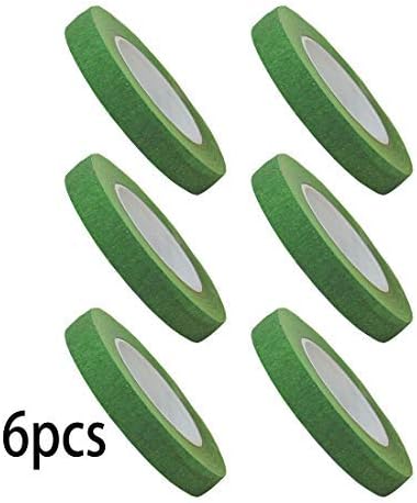 YEJI 1/2" x 30 Yards 6 Rolls Green Floral Tape Stem Wrap Tape for Bouquet Stem Wrap Florist Stem Wrap