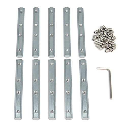 Befenybay 10PCS Straight Line Inside Connector Joint Bracket Length 3.9 Inch with M5 Screws for 6mm T Slot Aluminum Extrusion Profile 2020 Series - Image 2