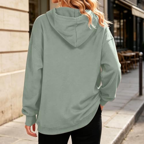 Oversized Sweatshirt for Women Henley Neck Pullover Tops Plain Casual Long Sleeve Fall Winter Fashion Clothes - image 3