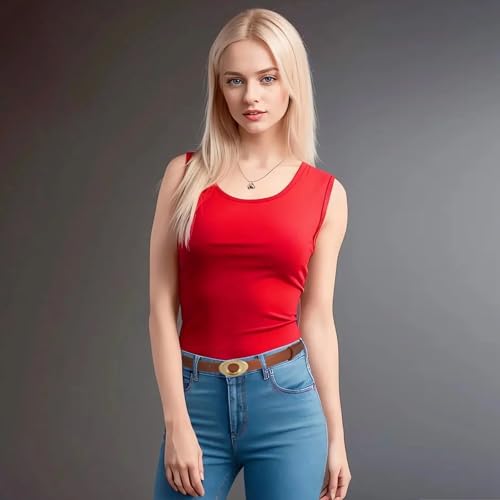 Women's Elegant Casual Genuine Leather Belt with Matte Oval Vintage Gold Buckle for Jeans Pants Dresses4