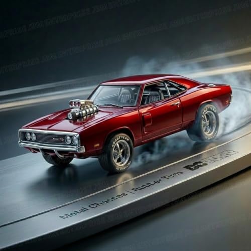 Image of Fast & Furious Red Muscle Car 1:64 Scale Premium Die-Cast Collectible Model with Authentic Styling, Detailed Body, Smooth Free Wheels, Glossy Finish, Display Box Packaging, Collector Edition