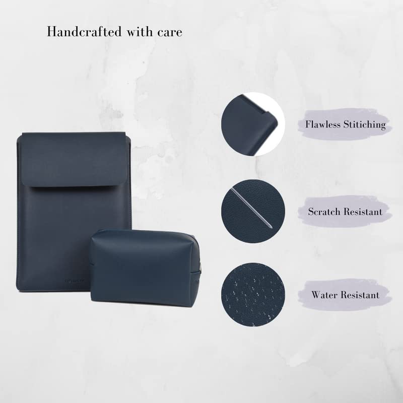 Image of Enthopia MacBook Sleeve and Pouch Compatible with 2022-2018 MacBook Air 13 A2337 M1 A2179 A1932 / MacBook Pro 13 A2338 M1 A2251 A2289 A2159 A1989 / 14 inch A2442 - Navy Blue