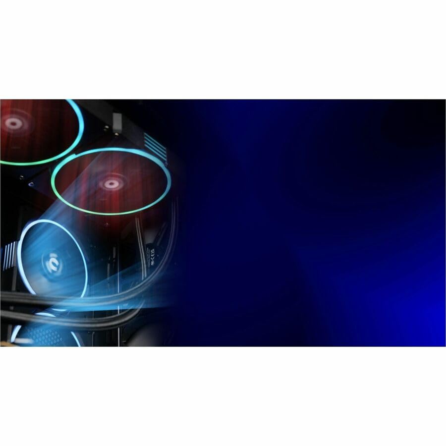 Image of Thermaltake TS140 EX RGB 140mm; Embedded Temperature Sensor; PWM 500~2000 RPM; MagForce 2.0; Airflow 93.35 CFM; Hydraulic Bearing; TT RGB Plus 3.0; Controller Included; 3-Pack; Black; CL-F208-PL14SW-A