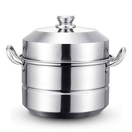 OWOHYG Olla Vaporera/Sopera De Acero Inoxidable 304 De 2 Capas para Uso Doméstico, Apta para Cocina De Gas Y De Inducción, 36 Cm