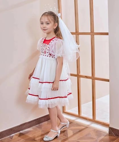 Girls Bow Mary Jane Dress Shoes Sparkle Low Heel Princess Wedding Party Flower Girl Pumps for Toddler/Little Kids2