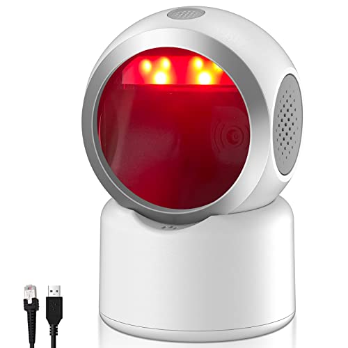 2D QR Barcode Scanner Omnidirectional Hands-Free USB Automatic Barcode Reader for Mobile Payment Computer Screen Scan