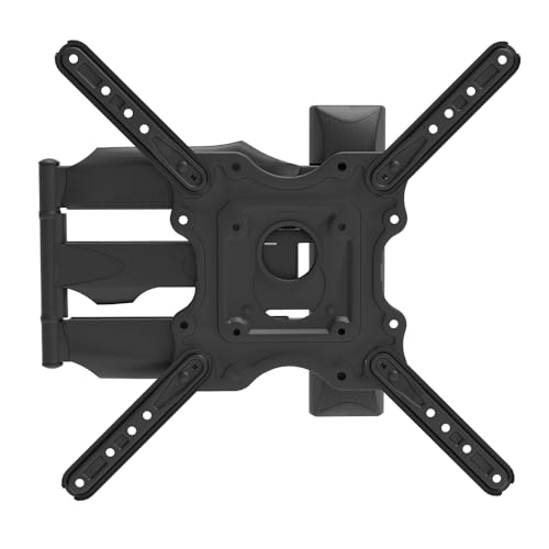 Suporte de TV Articulado de Parede, Função Avanço e Recuo, Giro Horizontal de Até 90°, VESA 100x100 a 400x400mm, 26' a 75', Preto, A02V4N, ELG