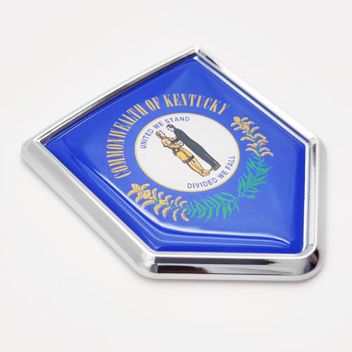 Autocollant pare-chocs voiture drapeau Kentucky 3D relief chrome