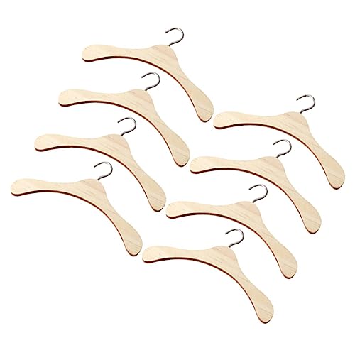 Milisten 8 Piezas Conjunto de Perchas Miniatura para Muñecas Perchas de Ropa Pequeñas de Organizadores de Armario para Accesorios de Casa de Muñecas Ordenada Arrugas