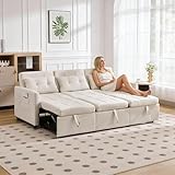 Wyibwy Sofá 3 plazas con función Cama,para salón(A-Beige)
