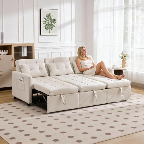 Wyibwy Sofá 3 plazas con función Cama,sof