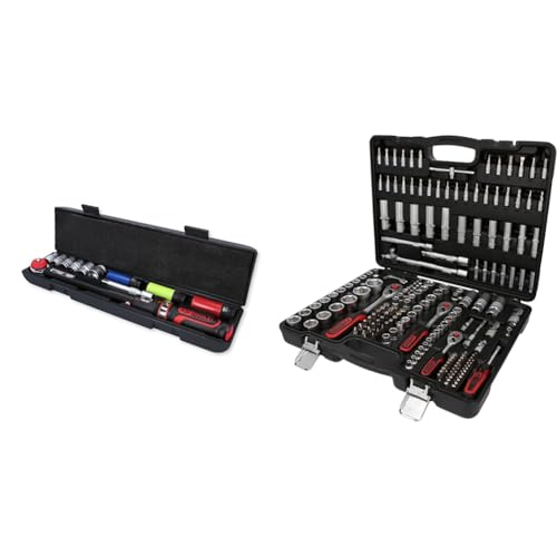 KS Tools Einsteck Drehmomentschlüssel 1/2 ERGOTORQUEprecision 516.2400 & 917.0779 1/4+3/8+1/2 Steckschlüssel-Satz, 179-tlg