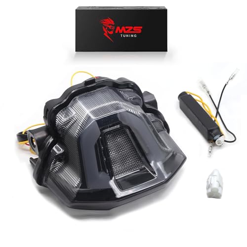 Image of MZS Motorcycle Tail Light LED Turn Signal Integrated for MT07 2025-2026 | Rear Blinker Running Taillight Assembly, Stop Brake Light, Waterproof Smoke Lens, Amber Red Dual Color Lamp, fits MT-07