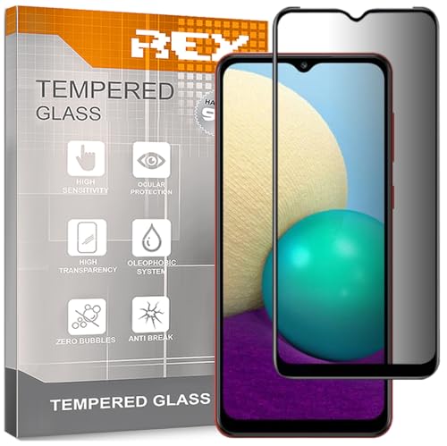 REY Protector de Pantalla Antiespía para Samsung Galaxy A02/A02s/M02/M02s, Cristal Vidrio Templado Premium