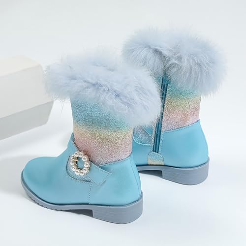 Girls Boots Mid Calf Snow Boots Glitter Toddler Western Cowboy Boot Little Kid Big Kid Dress Up Party Dance Shoes4